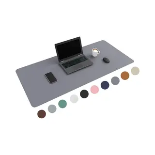 Wurk Professionele Bureau Onderlegger Kunstleer - Bureau Organizer – Bureaumat – Bureau Accessoires – Muismat Xxl - Inclusief Kabel Clip - Grijs