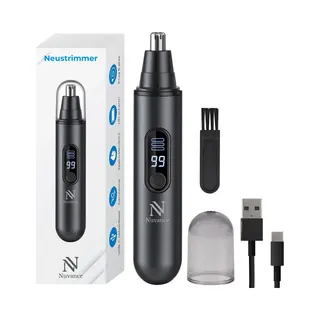 Nuvance Neustrimmer - Oplaadbaar & Afspoelbaar - Neushaartrimmers - Oortrimmer - Mannen & Vrouwen - Usb C - Zwart