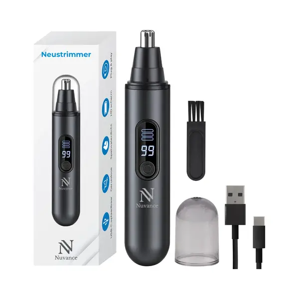 Nuvance Neustrimmer - Oplaadbaar & Afspoelbaar - Neushaartrimmers - Oortrimmer - Mannen & Vrouwen - Usb C - Zwart thumbnail