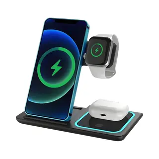 Nuvance Wireless Charger - 3 In 1 - 15W - Ladestation - Schnellladegerät - Wireless Charger - Für Smartphone, Smartwatch & Kopfhörer