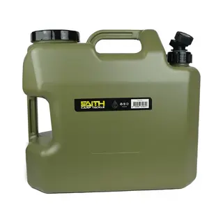 Faith Carp Tackle Faith Water Bottle With Tap - 18 Ltr - 37x20x33cm - Green - Food Safety - Handle - Drain Tap - Suitable For Camping And Fishing - Polyethylene -