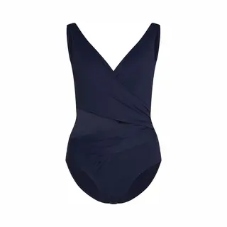 Hunkemöller Dames Badmode Badpak Shaping Shell Mesh - Blauw - Maat S