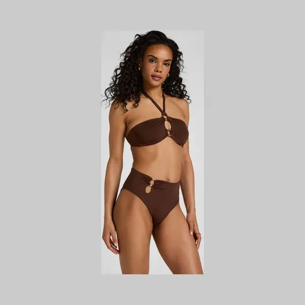 Hunkemöller Hoog Uitgesneden Bikinibroekje Madrid Bruin thumbnail