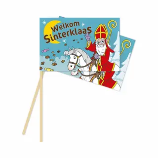 We Fiesta 30 Papieren Zwaai Vlaggen Sinterklaas 20 X 30 Centimter - Sinterklaas Decoratie Versiering Piet December Ballon Vlaggenlijn