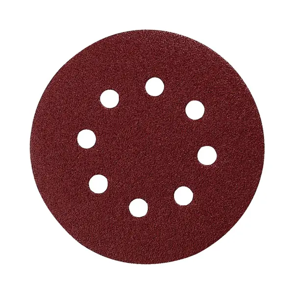 DW4Trading Schuurschijf Korrel 80 Met Klittenband Velcro - 125mm Met 8 Gaten - 5 Stuks thumbnail