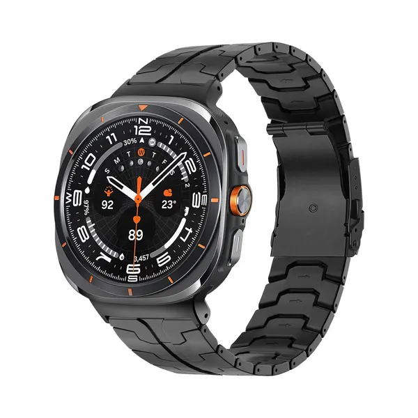 Bandz Titanium Band 'Iron' Geschikt Voor Samsung Galaxy Watch Ultra / Ultra 2025 (zwart) – Premium Metalen Schakelband Met Inkortset – Stijlvolle thumbnail