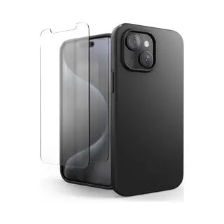 Podec Telefoonhoesje Zwart Geschikt Voor Iphone 15 Plus Hoesje Met Screenprotector Beschermglas