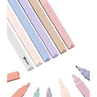Stuyver Markeerstiften Pastel - Fineliners - Bijbel Markers - Dubbelzijdige Twinmarkers - Koel Gekleurd - Set Van 6