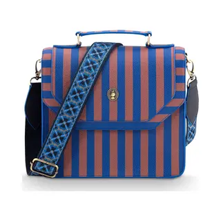 Pip Studio Frances Schoudertas, Middelblauw, Gestreept, Blauw, 25 X 21, 5 X 9 Cm, Blauw