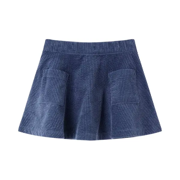 VidaXL, Mädchen, Röcke, Kinderrock Mit Taschen Cord Marineblau 92, Material, 100, Blau, (92) thumbnail