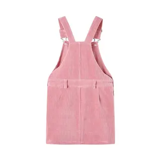 VidaXL Kinder-Latzkleid Cordkleid Kleid Kinderkleid Mädchen Kordkleid Cord Hellrosa 104