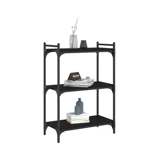 Vidaxl Bücherregal 3 Etagen Schwarz 60x30x86 Cm Aus Holzwerkstoff