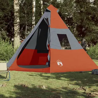 VidaXL Campingzelt, Tipi Zelt Für 7 Personen Wasserdicht, Pyramidenzelt Doppelfenster Leicht Tragbar, Indianerzelt Für Camping Outdoor Wandern,
