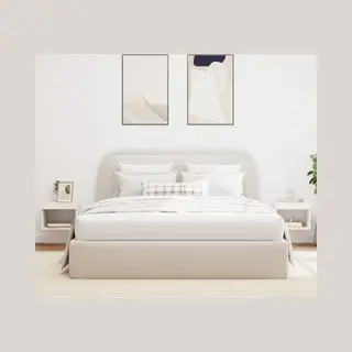Vidaxl - Bedside Cabinets With Led Lights Wall-mounted 2 Pcs White