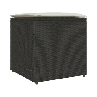 Vidaxl - Cushion Box With Storage Black 50 X 50 X 50 Cm Poly Rattan