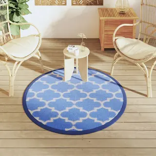 Outdoor Carpet Arakil Blue Ø120 Cm Pp Vidaxl
