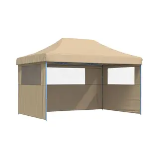 Vidaxl - Foldable Party Tent Pop-up With 3 Sidewalls Beige