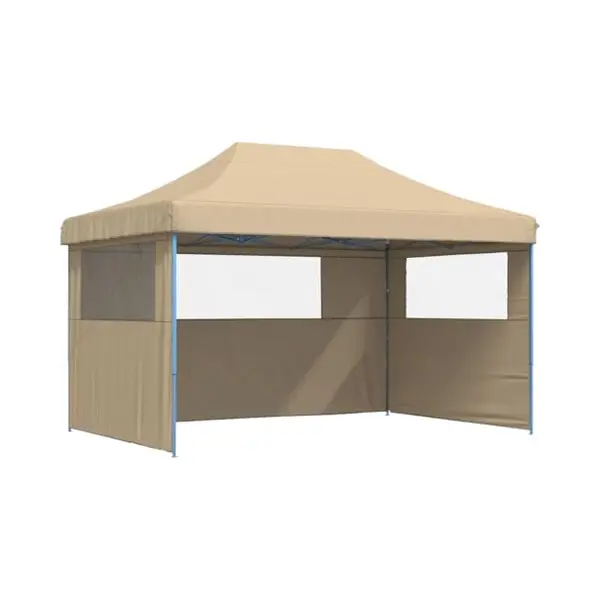 Vidaxl - Foldable Party Tent Pop-up With 3 Sidewalls Beige thumbnail