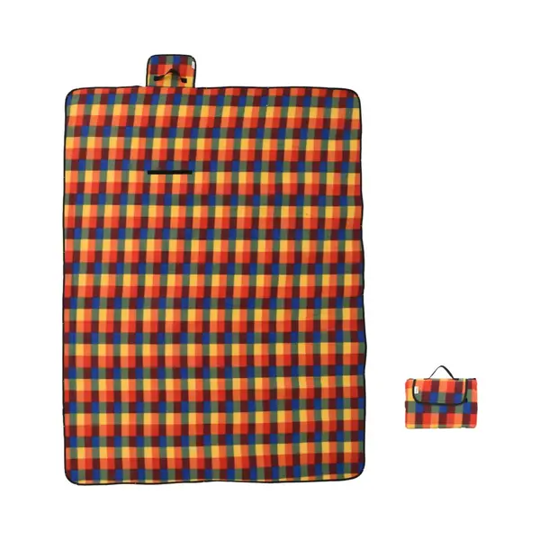 VidaXL Picknickdecke Faltbar Mehrfarbig Kariert 200x150 Cm Samt thumbnail