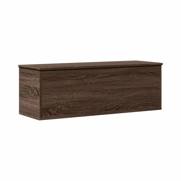 Storage Box Brown Oak 102x35x35 Cm Engineered Wood Vidaxl thumbnail