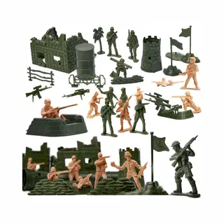 Playos Leger Speelset - Soldaten Poppetjes Met Militaire Basis - 114 Delig