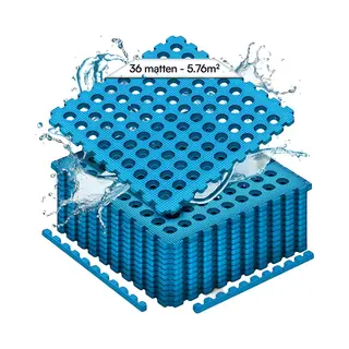 Hikemeister Est.1962 Meisterhome ® Pool Unterlegmatte Poolmatte 36 Stück – 5.76 M² - Bodenschutz Matte Für Den Pool/Planschbecken - Bodenfolie Bodenmatte