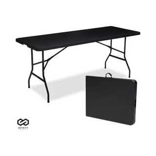 Brixy Inklapbare Tafel - Vouwtafel - 180 X 70 X 74 Cm - Campingtafel - Tuintafel - Draagbaar - Zwart