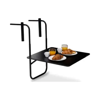 Brixy Infinity Goods Balkontisch - Klappbar - 60 X 60 Cm - Verstellbar - Hängetisch - Schwarz