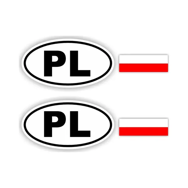 Jerma allerhandestickers Jerma - Pl - Polen - Vlag - Auto -Sticker - 2x Ovaal 13x7 Cm - 2st 7x2.5 Cm - Vinyl - Zelfklevend thumbnail