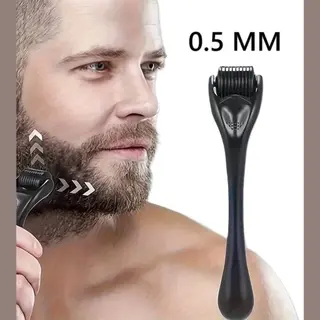 Cheaperito Baard Roller I Baardgroei Roller I Derma Roller I Stimuleert Haar En Baardgroei I 0.5 Mm Titanium Naalden I Zwart