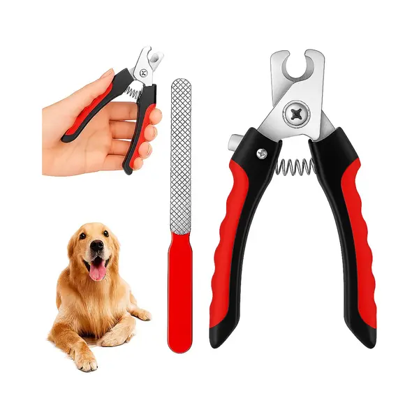 Cheaperito 2-Delige Nagelschaar & Nagelvijl Set Voor Hond & Kat I Nagelknipper/Nageltang/Nagelschaar Dier I Met Veiligheidsstop thumbnail
