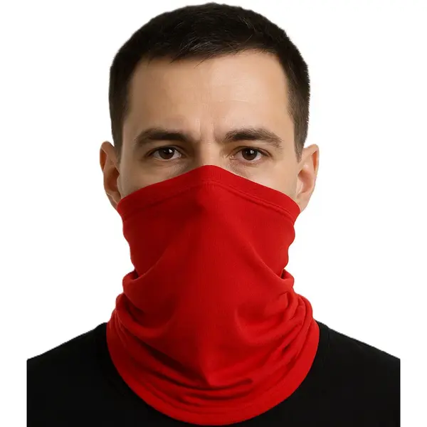 Cheaperito Multiuse Bandana En Col Sjaal In 1 I Hoofdband I Nekwarmer I Gezichtsmasker I Motormuts I Skiën I Snowboarden I Motorrijden I Rood thumbnail