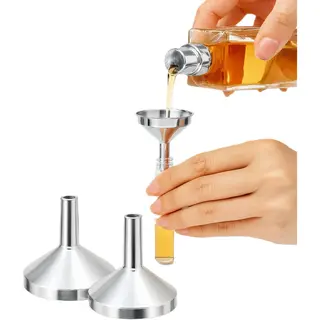Cheaperito 3x Metalen Mini Trechter – Aluminium Trechters Voor Parfum & Essentiële Olie – Zilver – Herbruikbare Precisietrechters – Compact & Duurzaam