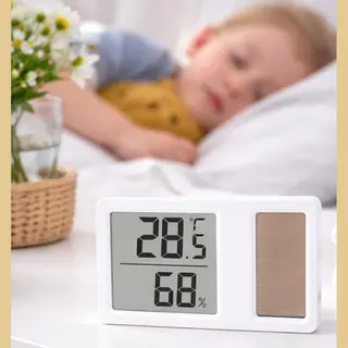 Cheaperito Digitale Solar Thermometer Hygrometer – Binnen Temperatuur & Luchtvochtigheid Meter – Zonne-energie Thermometer – Compacte Binnen Klimaatmeter