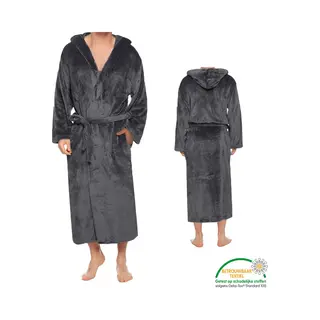 Sorprese Soft - Badjas - Maat L/Xl - Antraciet - Ultra Zacht En Warm - Microvezel - Badjas Heren - Badjas Dames - Sauna - Cadeau - Oeko-Tex Standard