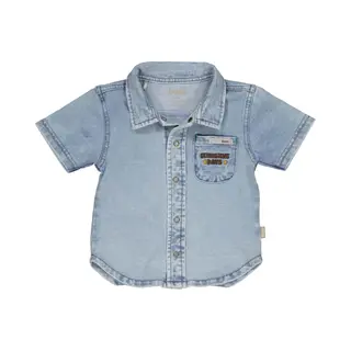 B.e.s.s. B.E.S.S Baby Jongens Jog Denim Blouse Korte Mouwen Light Wash Maat 86
