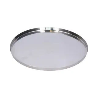 H&S Collection Hs Collection Onderbord/kaarsenbord - Serveerschaal - Rvs - 30 X 2 Cm - Rond - Zilver