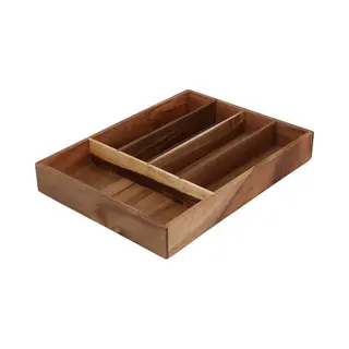 Excellent Houseware Bestekbak - Acacia Hout - 35 X 26 X 5 Cm - 5-vaks