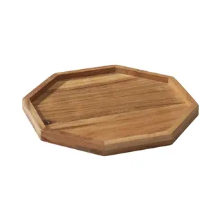 Kaarsenbord/decoratie Dienblad - Mangohout - 25 X 25 X 2 Cm - Achthoek - Serveerschaal