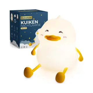 Mobstore Oplaadbaar Nachtlampje Kinderen - Kuikentje - Touchbediening - Tijdfunctie - Wake-up Light - Kinder Nachtlampje - Slaapkamer - Nachtlampje Kinderen -
