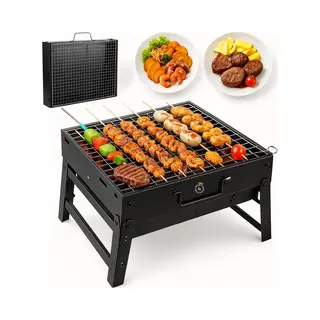 Twenty4seven® Bbq Grill - Tafel Barbecue - Houtskoolbarbecues - Mini Houtskool Smoker - Opvouwbaar & Ideaal Voor Camping Of Vakantie