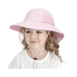 Mylinsé Meisjes Zonnehoed Extra Groot - Luchtig - Upf 50+ - Touwtje - Roze - 3-7 Jaar