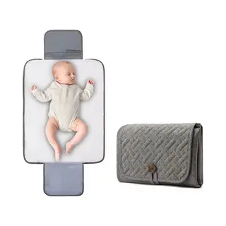 Mylinsé Baby Verschoonmat Groot - Grijs - Luxe - Baby’s En Peuters 0-3 Jaar – Waterdicht, Hoge Kwaliteit Met Extra Vakken – 70×54 Cm (ingevouwen 17×26