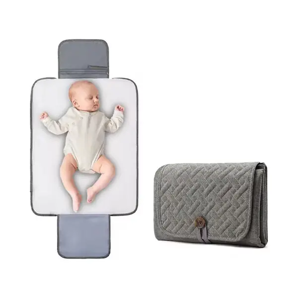Mylinsé Baby Verschoonmat Groot - Grijs - Luxe - Baby’s En Peuters 0-3 Jaar – Waterdicht, Hoge Kwaliteit Met Extra Vakken – 70×54 Cm (ingevouwen 17×26 thumbnail