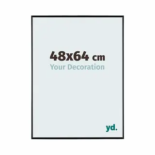 yd. Your Decoration - Bilderrahmen 48x64 Cm - Schwarz Hochglanz - Bilderrahmen Aus Kunststoff Mit Acrylglas - Antireflex - 48x64 Rahmen - Evry