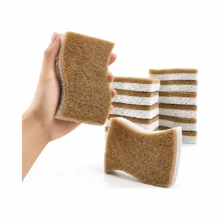 Botc Natuurlijke Keukenspons - Set Van 12 Stuks - Cellulose- En Kokosspons - Milieuvriendelijke Sponzen Voor De Afwas - Biologisch Afbreekbaar