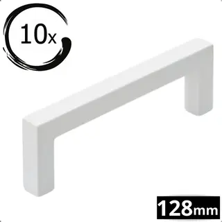 By Mjm Handgreep Wit Rvs 128 Mm - 10 Stuks Handgrepen - Handgrepen Keukenkastjes - Inclusief Schroeven