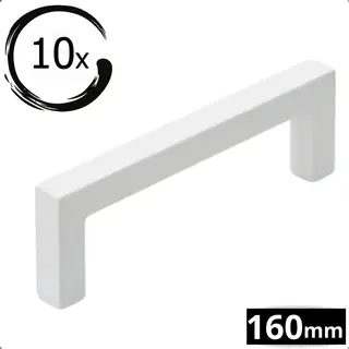 By Mjm Handgreep Wit Rvs 160 Mm - 10 Stuks Handgrepen - Handgrepen Keukenkastjes - Inclusief Schroeven