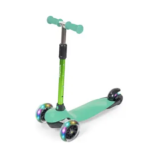 LifeGoods HappyStep - Kinderroller - Schritt 2-5 Jahre - 3 Leuchtende Led-Räder - Höhenverstellbar - Jungen/Mädchen - Mintgrün