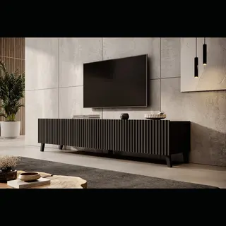 Meubella - Tv-Meubel Pepinos 2 - Mat Zwart - 200 Cm